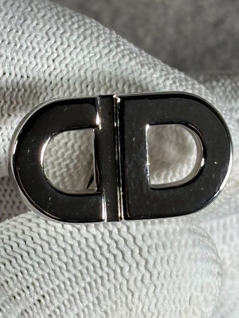 Dior CD Logo Silver Tone Men's Designer Cufflinks
